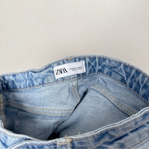Zara Womens 4 High Rise Mom Jeans Medium Wash - Picture 9 of 14